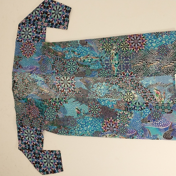 Amazing Shibori London Silk Kimono Jacket Psychedelic Frogs Handpainted & Print - Picture 9 of 11